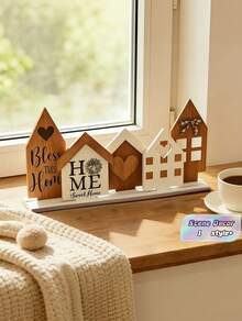 Mini House Figurine Tabletop Ornament Decorative For Home Desktop Office Display Party Scene Decor - multicolor - View 1