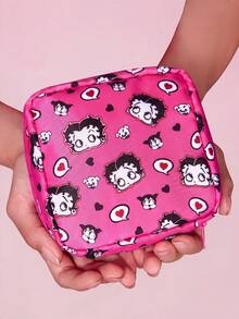 Betty Boop x SHEIN 1 Pc Cute Storage Pouch, Suitable For Women Sanitary Products, Electronics, Small Items Storage,Gift Ideas,Party,Holiday,Valentine's Day - Multicolor - View 7