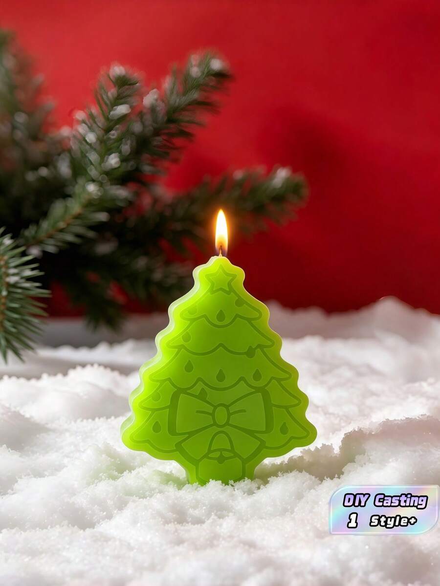 Christmas Hanging Tag Aromatherapy Plaster Silicone Mold – DIY Bow Bell Christmas Tree Candle Resin Casting Mould For Home Decor, Handmade Gift - multicolor - View 1