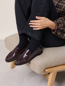 Nöista Retro British Loafers, Versatile And Comfortable Flat Shoes - Coffee Brown - View 2