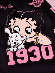 Betty Boop x SHEIN Vintage Cartoon Pet Tee & Vest, Sold Separately. Sizes XXS-XXXXXL For Cats & Dogs, Soft Comfy Fabric For Daily Wear Indoor & Outdoor - Black - View 6