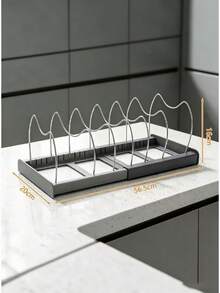 Expandable Cookware Organizer, Drawer Pot Lid Holder, Adjustable Kitchen Storage Rack For Pans, Bakeware, Cutting Board, Cabinet Drawer Organizer - Dark Grey - View 7