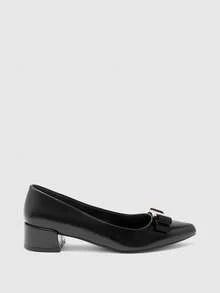 CUCCOO BIZCHIC Black Basic Commuter Thick Heel Casual Women's High Heel Shoes Fall Shoes - Oily black - View 2