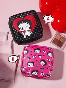 Betty Boop x SHEIN 1 Pc Cute Storage Pouch, Suitable For Women Sanitary Products, Electronics, Small Items Storage,Gift Ideas,Party,Holiday,Valentine's Day - Multicolor - View 2