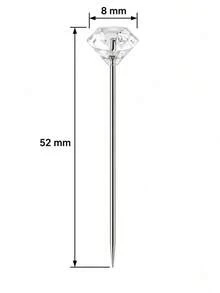 50Pcs Diamond Head Sewing Pins, Stainless Steel Straight Dressmaker Pins, Crystal Rhinestone Positioning Pins For Wig Making, Fabric Sewing, Quilting, Clothing Packing, Floral Arrangement & DIY Handcraft Projects - Diamond pin - View 3