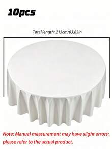 1/5/10 Piece Set Of 84 Inch White Disposable Round Tablecloth, PEVA Material Table Cover, Suitable For Wedding Season, Kitchen Dining, Weddings, Reception Banquets, Birthday Parties, Buffet Restaurants, Bridal Parties, Birthday Parties, - White Round Tablecloth - View 13