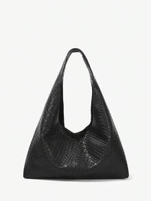 MUSERA Faux Leather Crossbody Bag, New Fashion Women's Bag, Perfect Match For Autumn Women's Clothing, Large Capacity Lightweight Shoulder Bag, Daily Commute School Tote Bag, Gift, Holiday, - Crocodile black - View 2