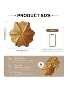 10/20PCS Light Brown Matte Self Adhesive Tile Sticker 30x30cm Foam Floor Decal Kitchen Oil Proof Bathroom Renovation Wall Decor American Style Irregular Shape Home Improvement - Light brown - View 9