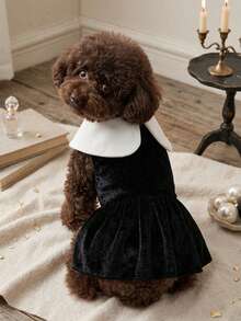 PETSIN 1pc Black Soft And Skin Friendly Comfortable Christmas Pet Dress - Multicolor - View 7