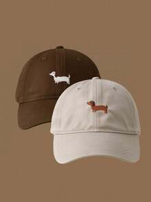 Dealstrict 1pc/2PCS Embroidered Sun-Washed High-Crown Baseball Cap, Unisex - A - View 9