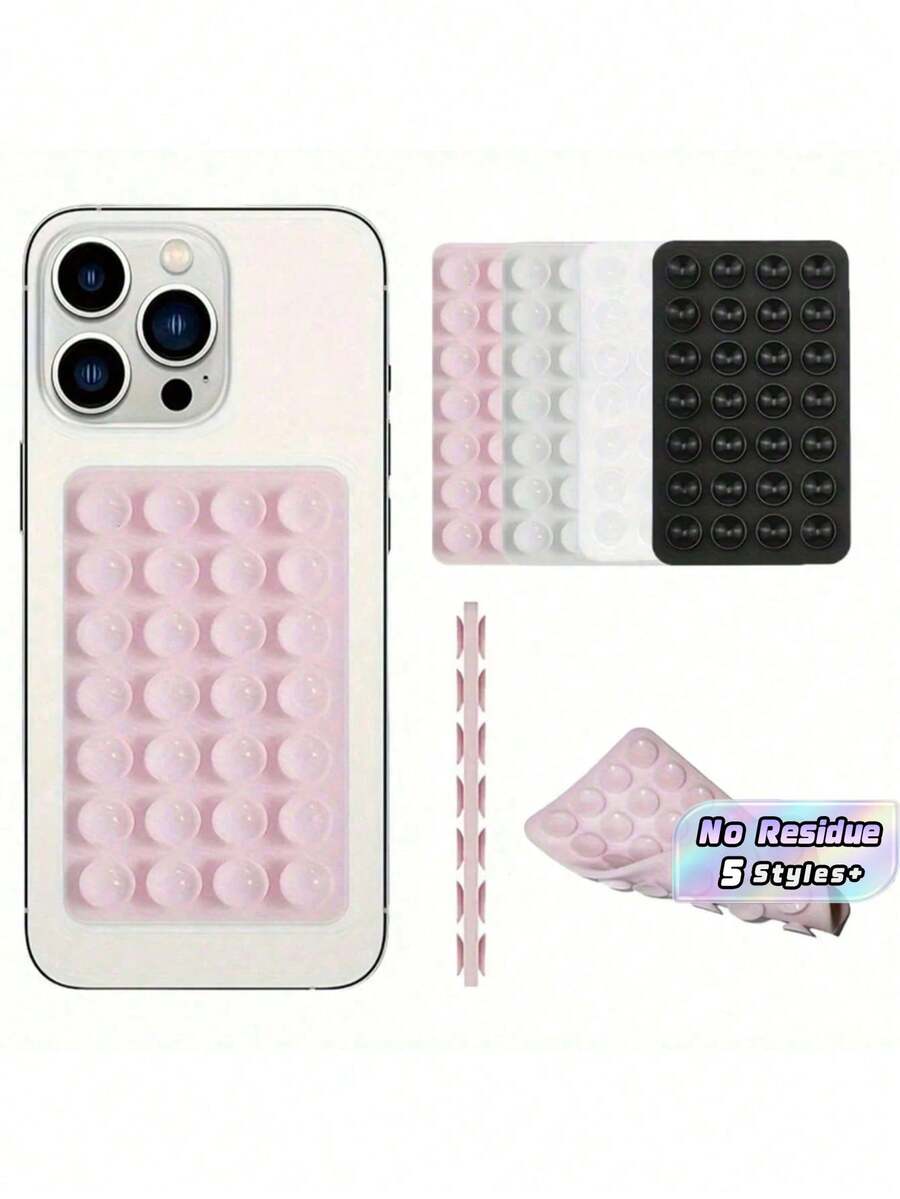 Silicone Phone Suction Cup 1pc, Self-Adhesive Suction Pads For Power Bank, Phone Stand Holder Compatible Android Smartphone - multicolor - View 1