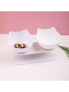 Elevated Cat Feeder And Water Bowl Set - Plastic, Non-Slip, Neck-Protecting Design For Cats - Multicolor - View 10