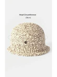 Noxbound Women's Metal Decor Fashion Versatile Knitted Bucket Hat - Beige - View 8