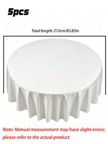 1/5/10 Piece Set Of 84 Inch White Disposable Round Tablecloth, PEVA Material Table Cover, Suitable For Wedding Season, Kitchen Dining, Weddings, Reception Banquets, Birthday Parties, Buffet Restaurants, Bridal Parties, Birthday Parties, - White Round Tablecloth - View 3
