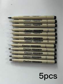 6/12pcs Waterproof Needle Tube Art Line Drawing Painting Marker Pens With Soft Head, Suitable For Architectural & Art Projects Back To School - Multicolor - View 9