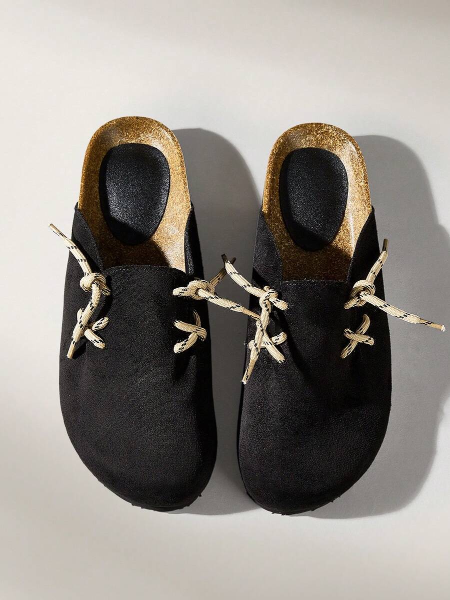 Solecia Vintage Strappy Half Slippers Casual Street Vacation Wear - Black - View 1