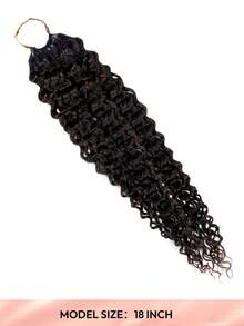 Boho Braids Water Wave 60g 50股女性用人髮鉤編髮 14-22英吋 捲髮束 100% Remy人髮 預分束隱形奇蹟結羽毛鉤編人髮波希米亞接髮 深棕色 2# - S2 - 查看 3