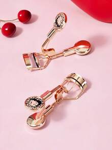 Betty Boop x SHEIN Luxury Gold Leopard Retro Lady Eyelash Curler, Elastic Metal Frame With Silicone Pad, Portable Makeup Tool For Women Daily Makeup & Touch-Ups, Two Face Styles Available - Gold - View 4
