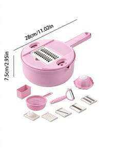 12pcs Multi-Functional Vegetable Slicer Set, Manual Food Chopper Cutter With Drain Basket, Kitchen Prep Gadget, Home Kitchen Decor & Accessory, Easy To Clean, Space-Saving - one size fits all - View 4