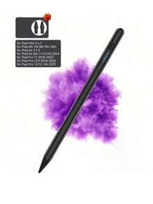 Teckwe Universal Active Capacitive Stylus Pen Compatible With Apple Pad Pro Air Mini With Battery Power Indicator Palm Rejection Magnetic Adsorption Built In 90mAh Battery Touch Pen For Notes Writing Drawing - Multicolor - View 8