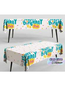 Khăn trải bàn tiệc dùng một lần 137*183cm, trang trí hoạt hình, trang trí sinh nhật và quà tặng, phù hợp cho tiệc tùng, Giáng Sinh, Lễ Tạ ơn và Năm mới - Nhiều màu - Xem 1