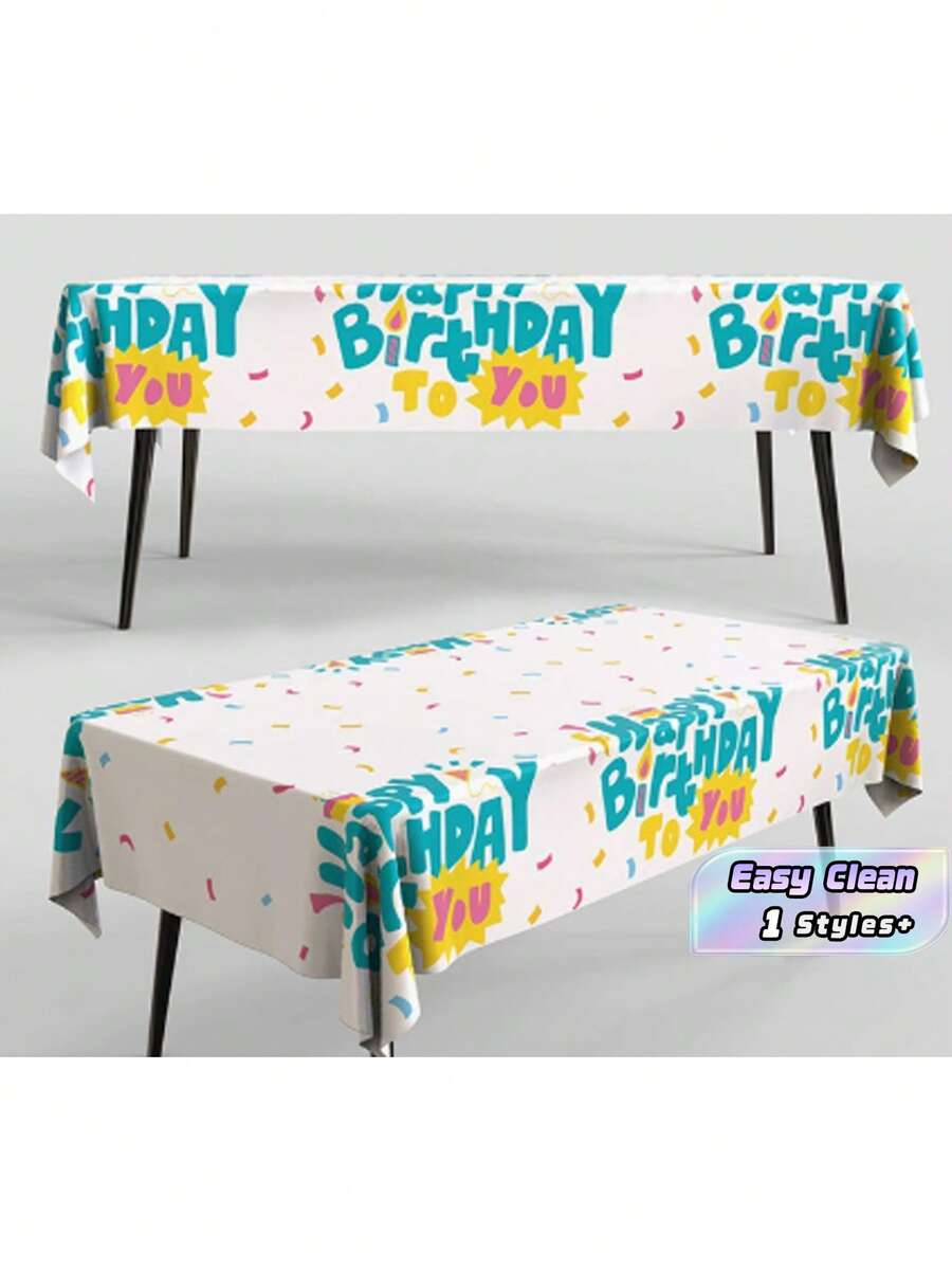 Khăn trải bàn tiệc dùng một lần 137*183cm, trang trí hoạt hình, trang trí sinh nhật và quà tặng, phù hợp cho tiệc tùng, Giáng Sinh, Lễ Tạ ơn và Năm mới - Nhiều màu - Xem 1