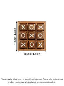 Wooden Tic-Tac-Toe Tabletop Game, Rustic Style Coffee Table Decoration, Classic XO Tabletop Game, Fun Family Game For Adults, Living Room Shelf Or Office Desk Decor, Perfect Housewarming Gift - Multicolor - View 10