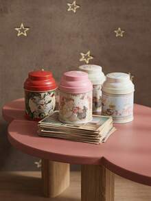 Joivida Round Metal Storage Tins, Mini Iron Storage Boxes With Lids, Rabbit Printed Organizer Cans For Jewelry, Small Accessories, Gift Packaging, Desktop Decor And Everyday Storage. - Multicolor - View 1