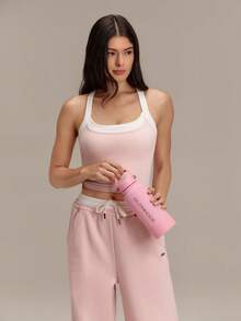 GLOWMODE 17oz Happy Hydrator Stainless Steel Insulated Bottle With Push-Button Dispenser & Cup Lid Daily Active Outdoor Accessories  - Pink - View 6