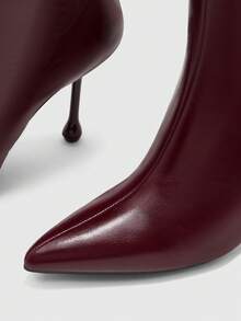 CUCCOO BIZCHIC Classic Western-Style Women's High-Heeled Boots, Suitable For Daily And Festive Occasions In Autumn And Winter Fall Boots - Vintage burgundy - View 6