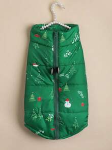 PETSIN Rompi Puffer Natal untuk Anjing, Jaket Musim Dingin Hangat untuk Hewan Peliharaan dengan Resleting, Motif Santa & Pohon Natal, Mantel Tanpa Lengan untuk Anak Anjing Ukuran Kecil, Sedang, dan Besar - MultiWarna - View 25