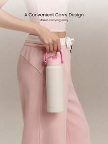 GLOWMODE 27oz Keep Sippin' Stainless Steel Insulated Bottle With Carry Handle & Foldable Straw Daily Active Outdoor Accessories - White - View 4