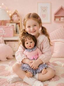 POKOJA LAND 1PC 55cm Lifelike Reborn Baby Doll With Soft Cloth Body, Companion Toy, Gift For Children's Day And Valentine's Day - Multicolor - View 8
