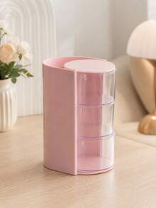 Multi-Layer Dustproof Makeup Brush Holder Organizer, Clear Drawer Cosmetic Storage Box For Hair Ties Clips Headbands Rubber Bands, Countertop Vanity Bathroom Dresser Hair Accessory Storage Caddy - Multicolor - View 11