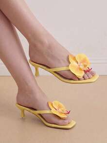 Eladyva Women's High Heel Sandals - Yellow - View 1