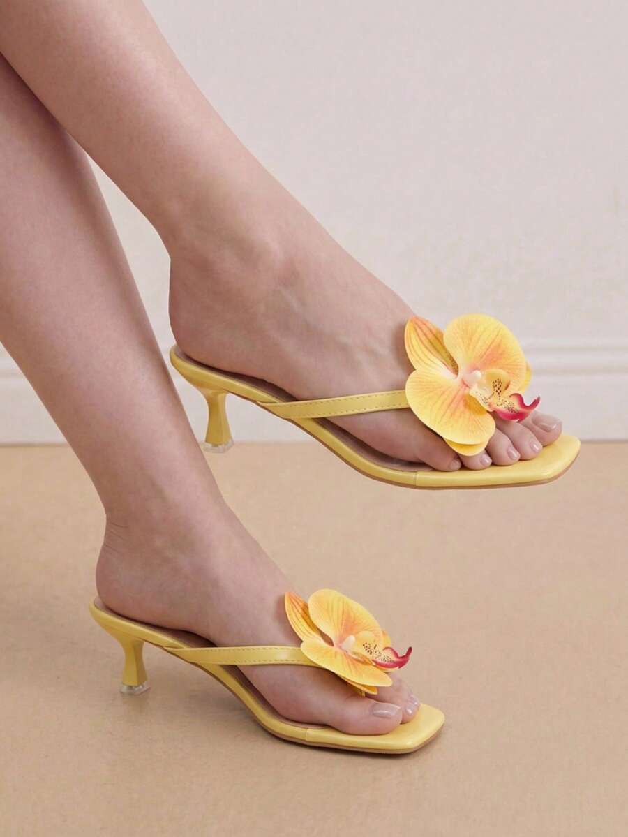 Eladyva Women's High Heel Sandals - Yellow - View 1