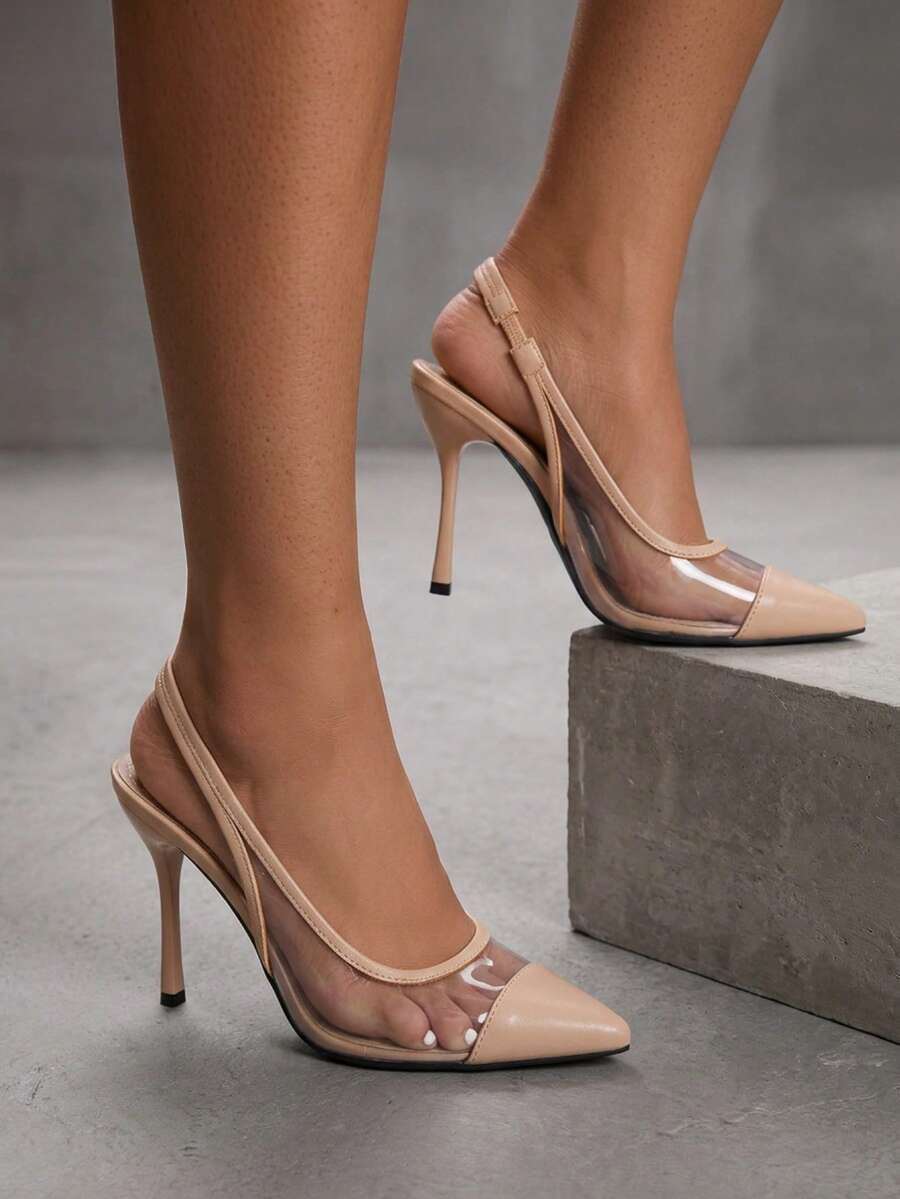 CUCCOO SZL Women's Burgundy Patent Leather Pointed Stilettos Are Suitable For Weddings Or Parties. - Apricot - View 1