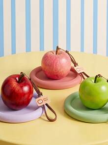 Joivida 1Pc/3Pcs Realistic Apple Bag Charm Cute Faux Fruit Keychain Pendant With Brown Cord Lightweight Purse Backpack Accessory Y2K Gift For Girls Women - Multicolor - View 2