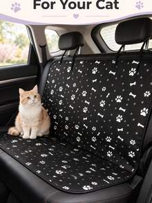 Waterproof Pet Car Seat Cover, Rear Seat Protector, Dog Car Seat Travel Accessory, Suitable For Cats And Dogs, Pet Carrier/Crate Mat For Back Seat (Black) - Black - View 7
