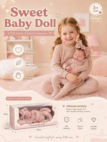 POKOJA LAND 1PC 46cm Reborn Doll With Cloth Body, Sleeping Companion Toy For Kids, Cute Realistic Gift For Children's Day & Valentine's Day - Multicolor - View 4