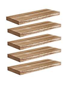 [Set 2/5 Pcs] Rak Gantung Rustic 15,7"P x 5,9"L x 0,59"T, Rak Penyimpanan Kayu yang Dipasang di Dinding untuk Rumah Pertanian, Kamar Tidur, Kamar Mandi, Ruang Tamu, Dapur dalam Warna Putih/Hitam/Cokelat Tua - MultiWarna - View 7