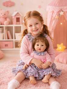POKOJA LAND 1PC 55cm Lifelike Reborn Baby Doll With Soft Cloth Body, Companion Toy, Gift For Children's Day And Valentine's Day - Multicolor - View 7