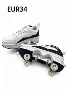 Outdoor Sports 4-Wheel Roller Skates, Transformable Dual-Roller Skates For Men And Women, With Buttons And Wheels - Multicolor - View 18