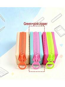 Creative Design Large Zipper Jelly-Like Pencil Case, Colorful School Supplies Storage Bag For Back To School Season - Pencil Case - View 8