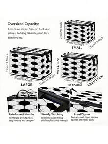 1PC Large Capacity Non Woven Fabric Football Pattern Storage Box Organizer Foldable Durable Dustproof Moisture Proof For Home Bedroom Wardrobe Clothes Books Cosmetics Daily Use Birthday Christmas New Year Gift For Men Women Football Fans - Multicolor - View 7