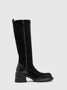 CUCCOO BIZCHIC Women's Fashion Versatile Chunky Heel Over-The-Knee Boots - Black - View 9