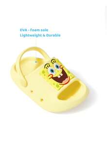 SpongeBob SquarePants | SHEIN Cute Cartoon Children's Slippers, Suitable For Toddlers And Children, EVA Material, Suitable For Home Bathrooms, Swimming Pools, Beaches, Etc - Yellow - View 2