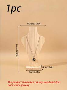 1Pc Solid Wood Necklace Display Stand, Jewelry Neck Model Bust, Mannequin Neck Holder, Jewelry Display Prop For Counter, Jewellery Showcase Organizer - Wood Light Yellow - View 12