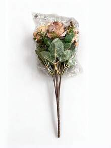 3件組人造玫瑰與雛菊花束，刺繡花球混色仿真花，婚禮新娘花束，居家花瓶裝飾，適用情人節與派對 - 彩色 - 查看 10