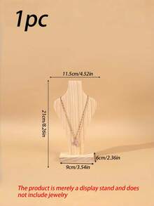 1Pc Solid Wood Necklace Display Stand, Jewelry Neck Model Bust, Mannequin Neck Holder, Jewelry Display Prop For Counter, Jewellery Showcase Organizer - Wood Light Yellow - View 10
